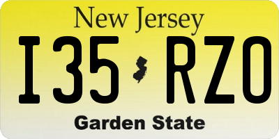 NJ license plate I35RZO