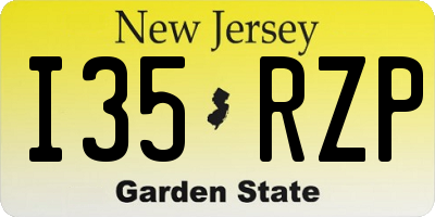 NJ license plate I35RZP