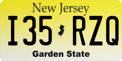 NJ license plate I35RZQ