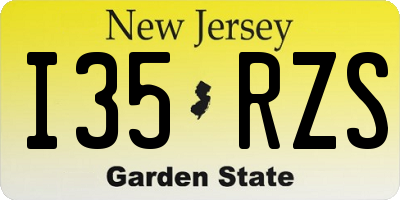 NJ license plate I35RZS