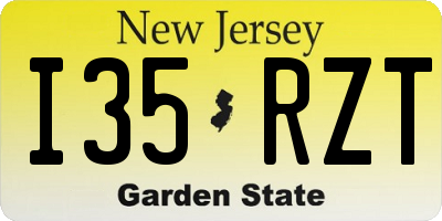 NJ license plate I35RZT