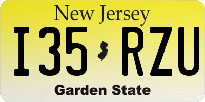 NJ license plate I35RZU