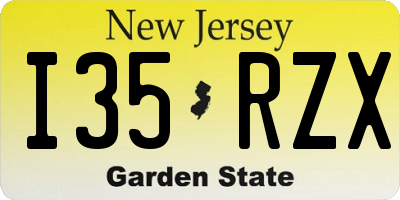 NJ license plate I35RZX