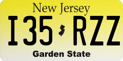 NJ license plate I35RZZ