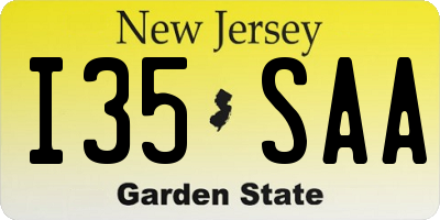 NJ license plate I35SAA