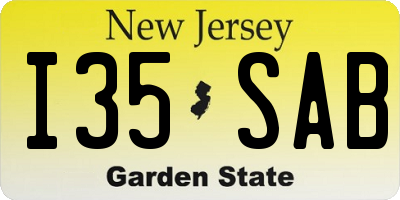 NJ license plate I35SAB
