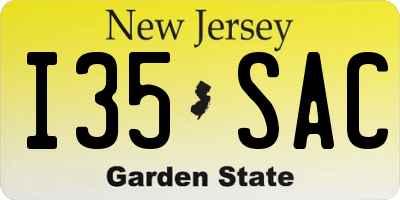 NJ license plate I35SAC