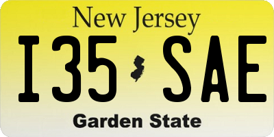 NJ license plate I35SAE