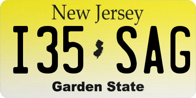 NJ license plate I35SAG