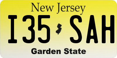 NJ license plate I35SAH