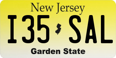 NJ license plate I35SAL