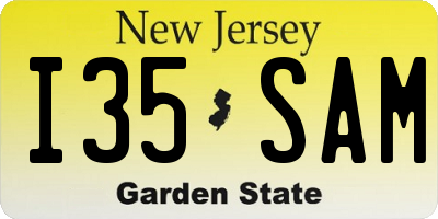 NJ license plate I35SAM