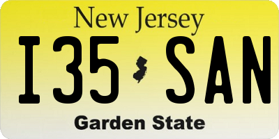NJ license plate I35SAN