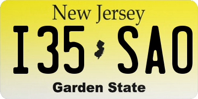 NJ license plate I35SAO