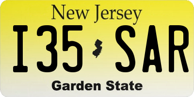 NJ license plate I35SAR