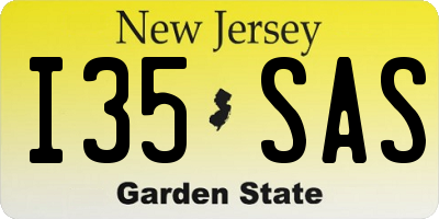 NJ license plate I35SAS