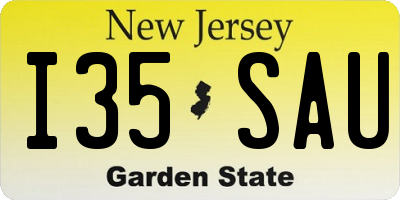 NJ license plate I35SAU
