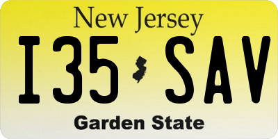 NJ license plate I35SAV