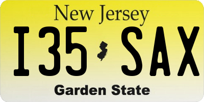 NJ license plate I35SAX