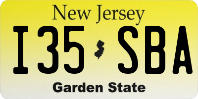 NJ license plate I35SBA