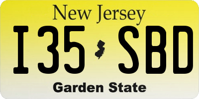 NJ license plate I35SBD
