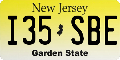 NJ license plate I35SBE