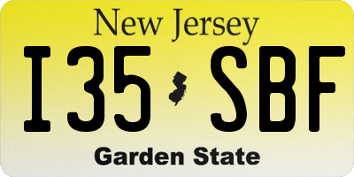 NJ license plate I35SBF