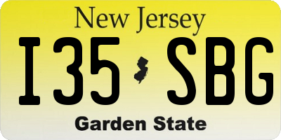 NJ license plate I35SBG