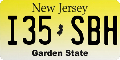 NJ license plate I35SBH