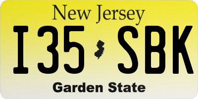NJ license plate I35SBK