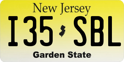 NJ license plate I35SBL
