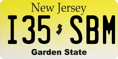 NJ license plate I35SBM