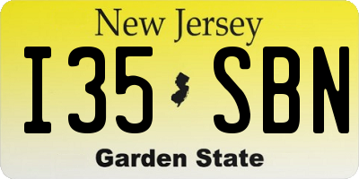 NJ license plate I35SBN