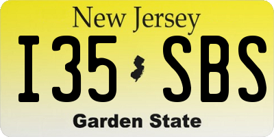 NJ license plate I35SBS