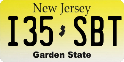 NJ license plate I35SBT