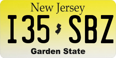 NJ license plate I35SBZ