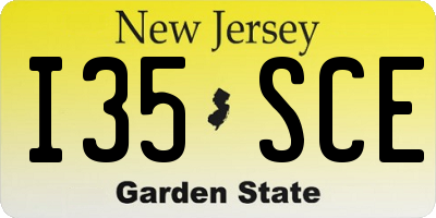 NJ license plate I35SCE