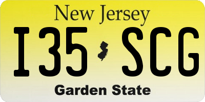 NJ license plate I35SCG