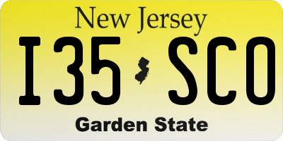NJ license plate I35SCO