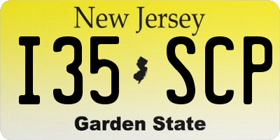 NJ license plate I35SCP