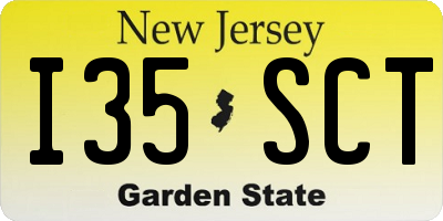NJ license plate I35SCT