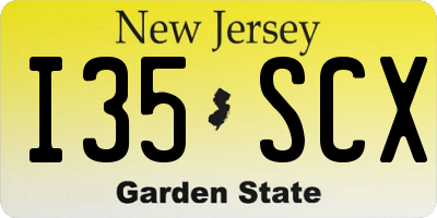 NJ license plate I35SCX