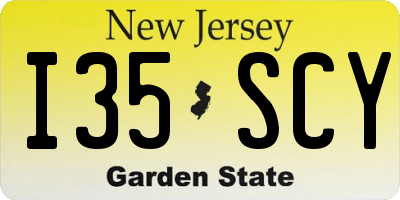 NJ license plate I35SCY