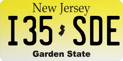 NJ license plate I35SDE