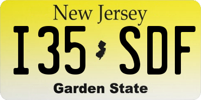 NJ license plate I35SDF