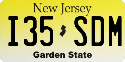 NJ license plate I35SDM