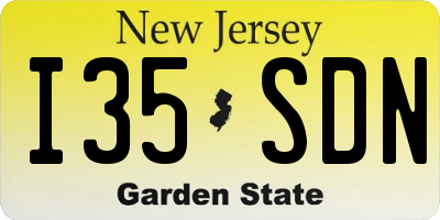 NJ license plate I35SDN