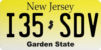 NJ license plate I35SDV