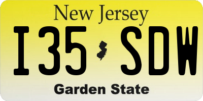 NJ license plate I35SDW