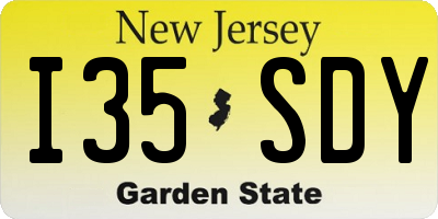 NJ license plate I35SDY